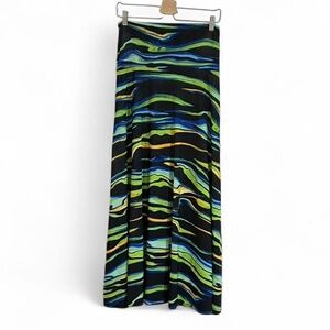 Avital Maxi Skirt - Black with Colorful Accents